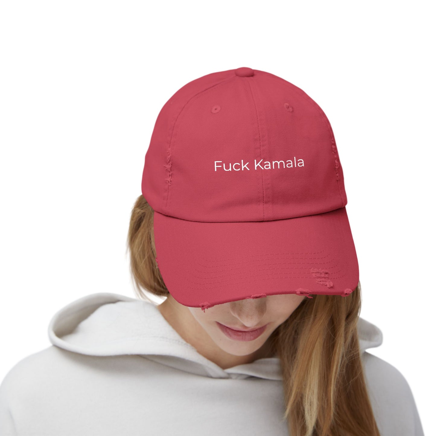 F Kamala Unisex Distressed Cap