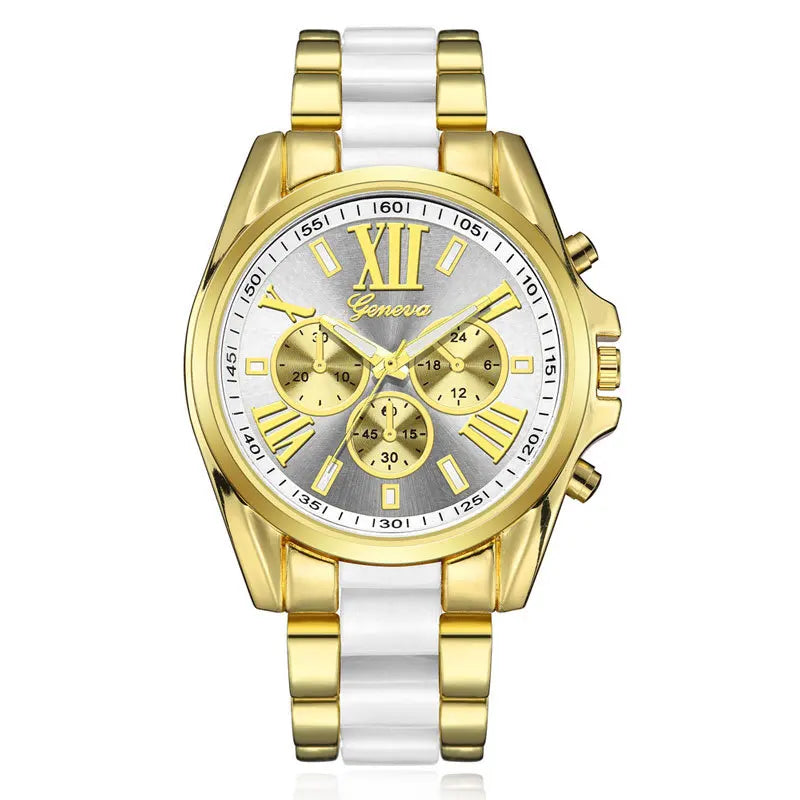 Men Exquisite Watches Luxury Golden Quartz Steel Wristwatch Fashion Classic